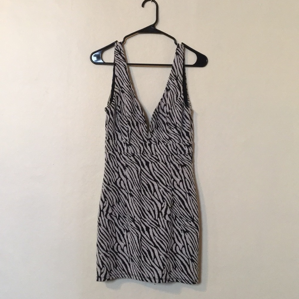 Zebra Striped Bodycon mini dress